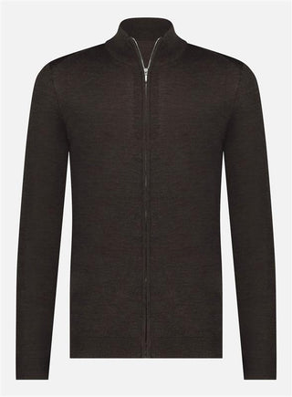 Como Cardigan-Zipper Brown