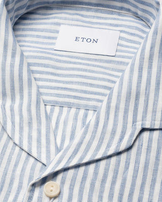 Light Blue Striped Linen Shirt