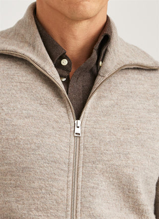 Cork Knitted Zip Jacket Khaki