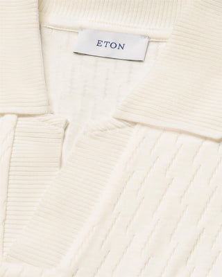 Off-White Jacquard Open Collar Polo Shirt