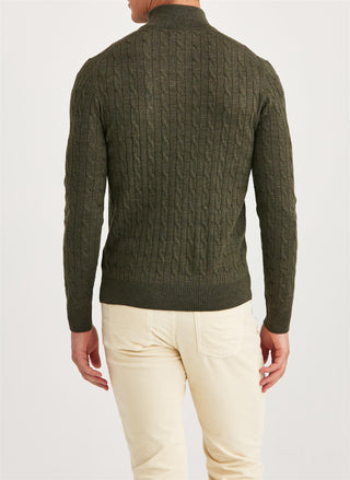 Merino Cable John Zip Olive