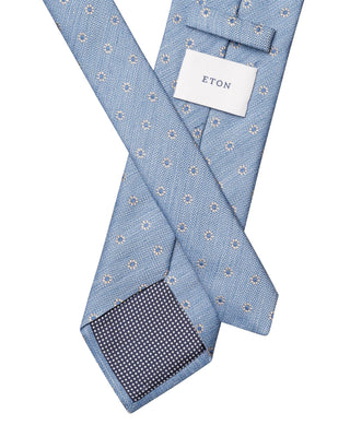 Light Blue Floral Woven Linen Silk Tie