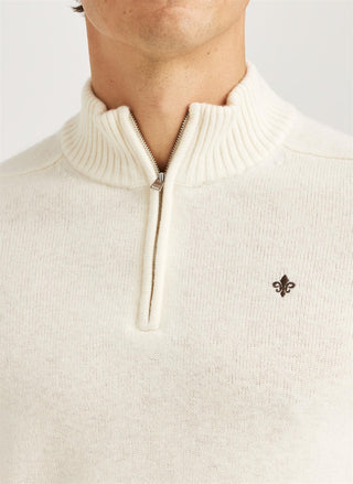 New Hertford Half Zip Off White