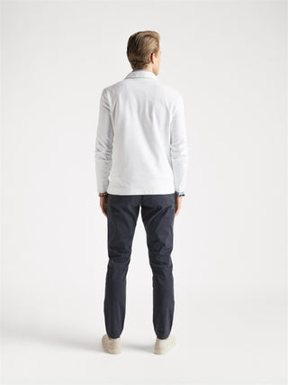 Zip Polo Longsleeve White