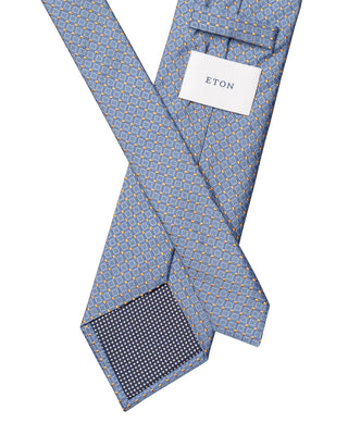 Light Blue Micro Geometric Woven Silk Tie