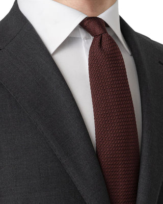 Dark Red Silk Grenadine Tie