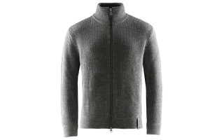 Ridge Knitted Jacket Grey Melange