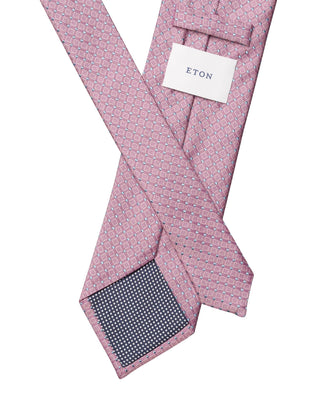 Pink Micro Geometric Woven Silk Tie