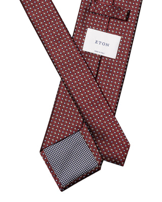 Dark Red Micro Geometric Woven Silk Tie