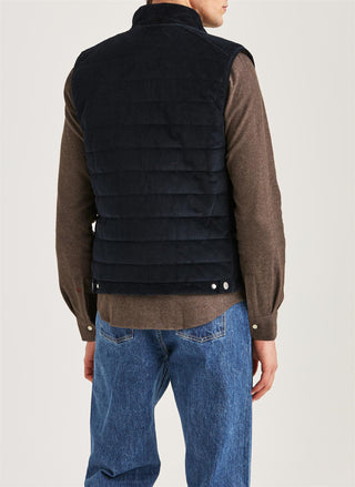 Ted Quilted Cord Vest Blue
