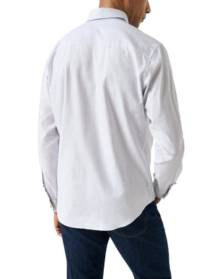 Mid Blue Striped Oxford Shirt