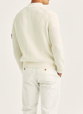 Brenton Zip Cardigan Off White