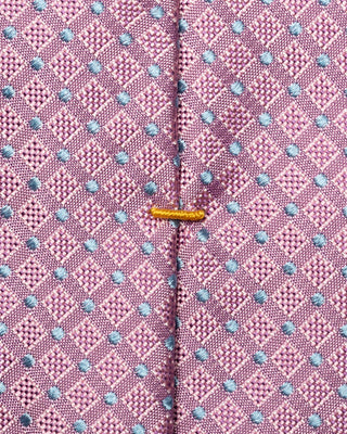 Pink Micro Geometric Woven Silk Tie