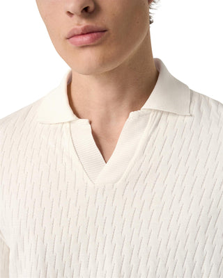 Off-White Jacquard Open Collar Polo Shirt