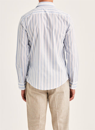 Summer Light Weight Stripe Shirt Blue - Slim Fit