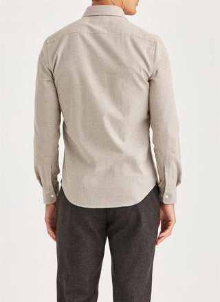 Soft Twill Dogtooth Shirt Brown