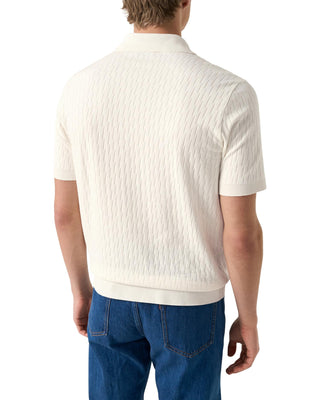 Off-White Jacquard Open Collar Polo Shirt