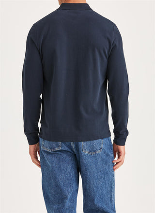 Camden Longsleeve Polo Shirt Old Blue
