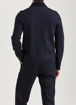 Cork Knitted Zip Jacket Navy