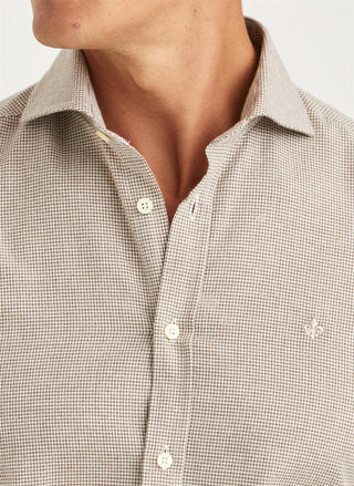 Soft Twill Dogtooth Shirt Brown