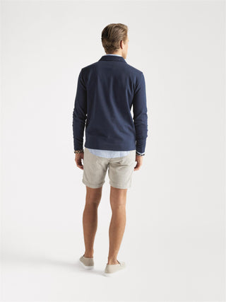 Zip Polo Longsleeve Navy